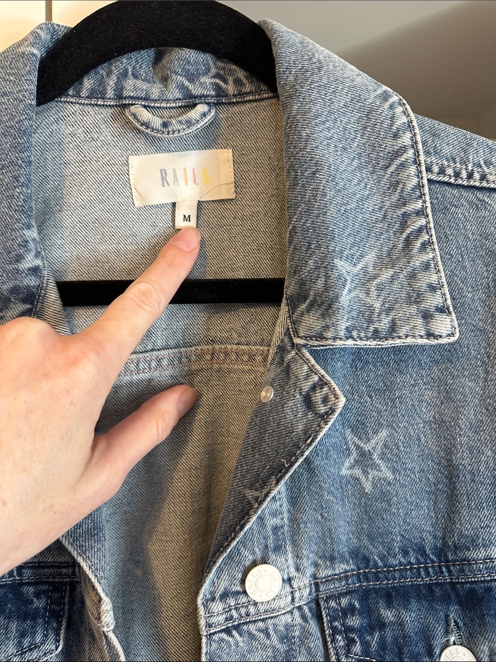 Rails Denim Jacket with Stars size M - Picture 2 of 4